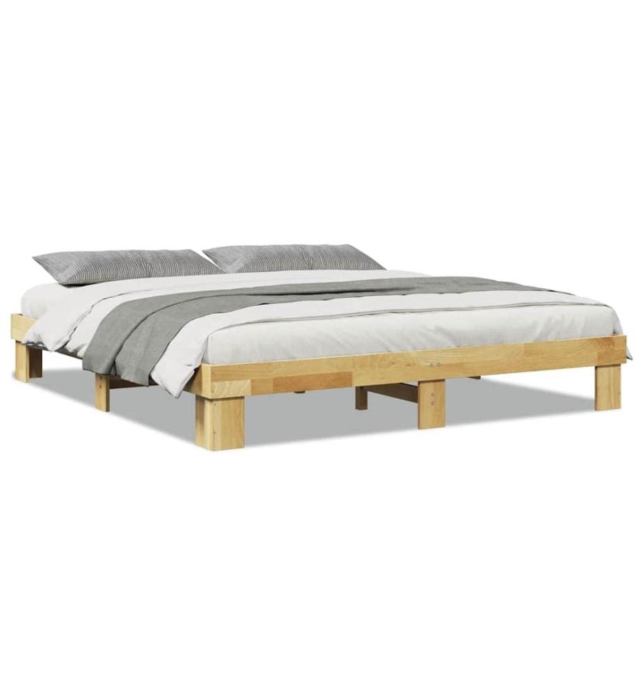Cadre de lit sans matelas 180x200 cm Bois massif Chêne