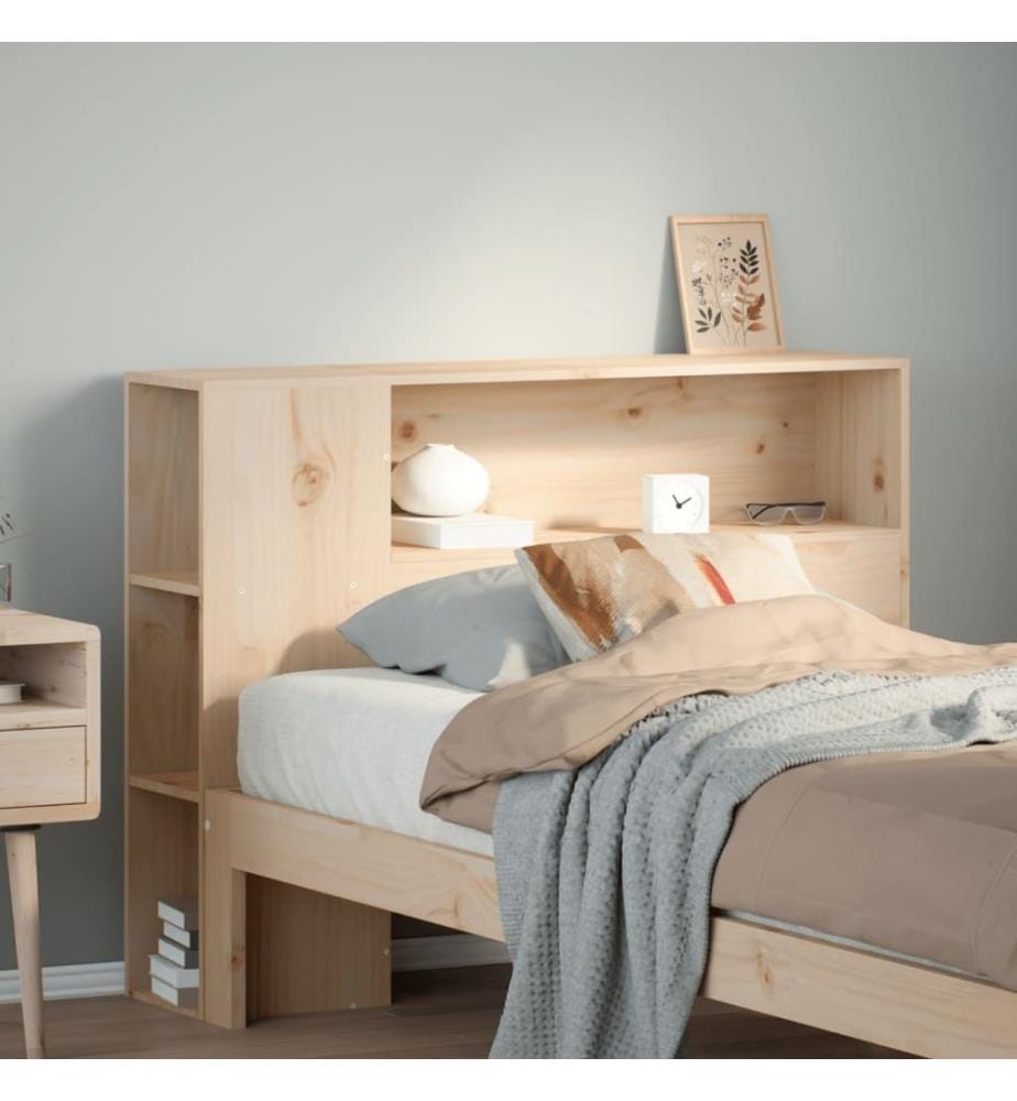 Tête de lit avec rangement 100 cm bois massif de pin
