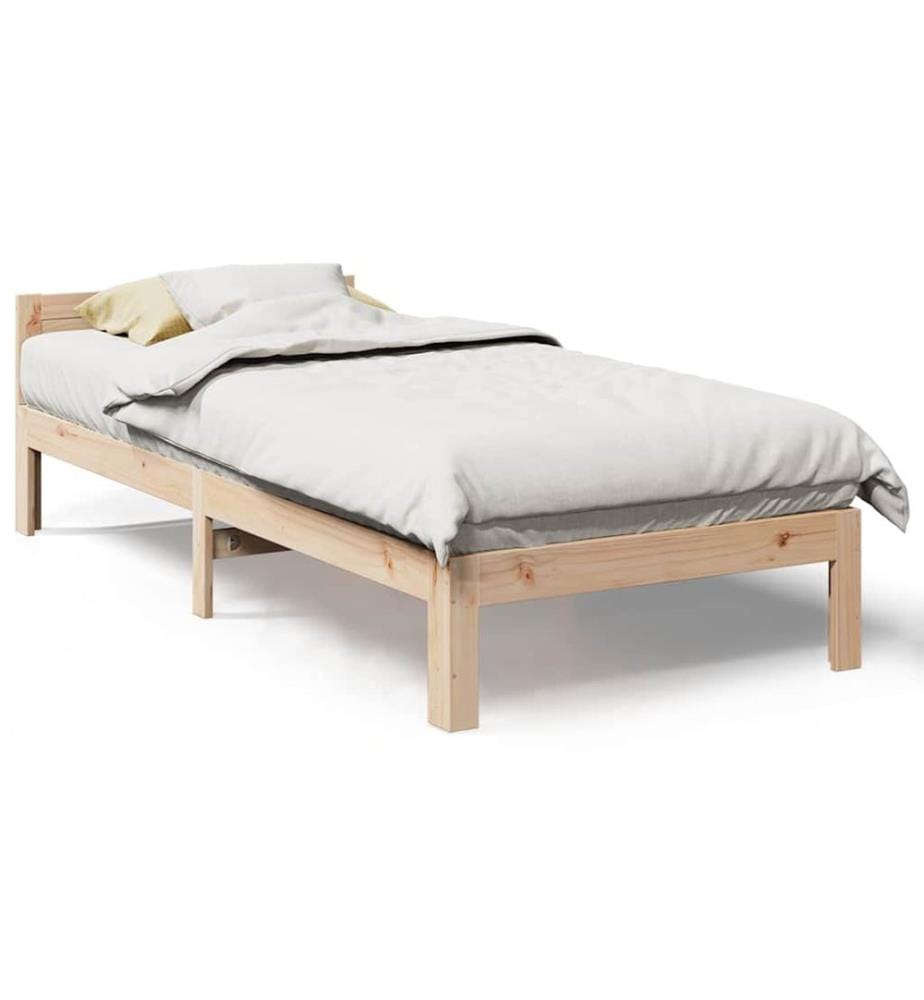 Cadre de lit sans matelas 90x200 cm bois de pin massif