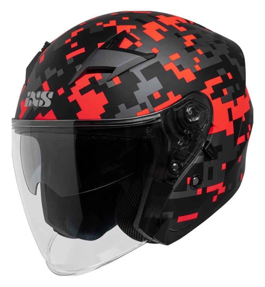 Casque Jet iXS99 2.0 - Noir et Rouge Mat