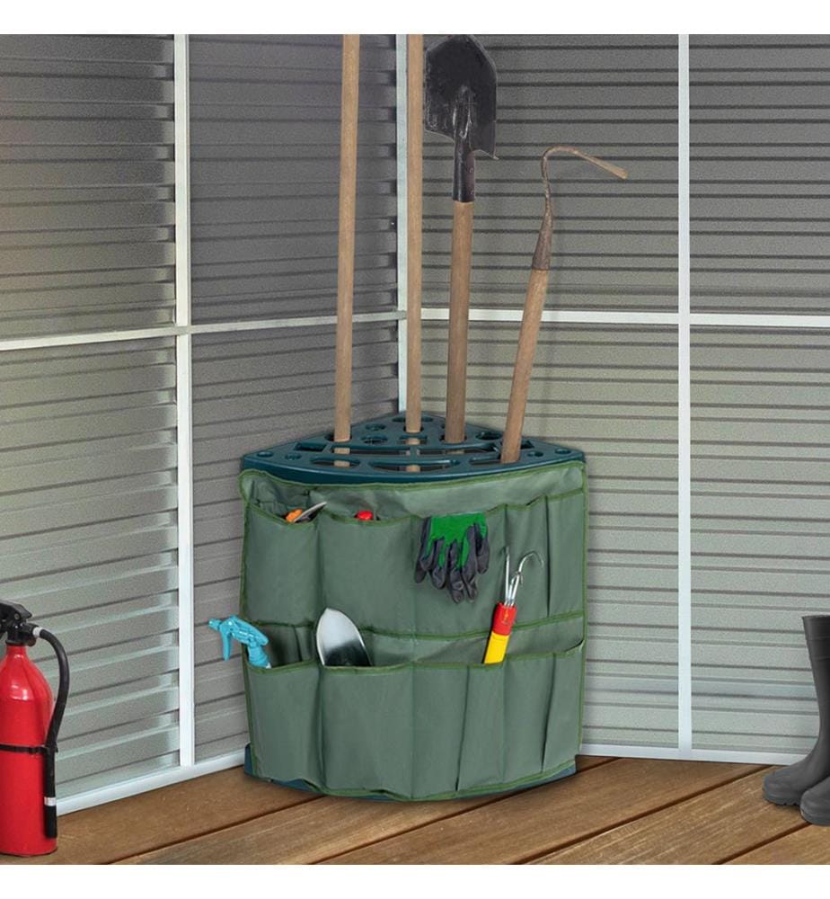 Rack d'Angle pour Outils de Jardin - 43 x 43 x 59 cm - Vert