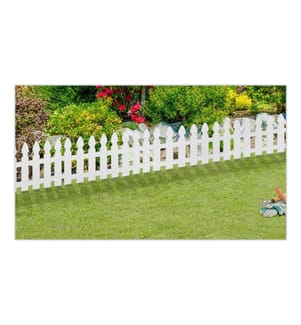 Lot de 10 Bordurettes pour Parterre en Plastique Blanc Motifs Clôture - Vert