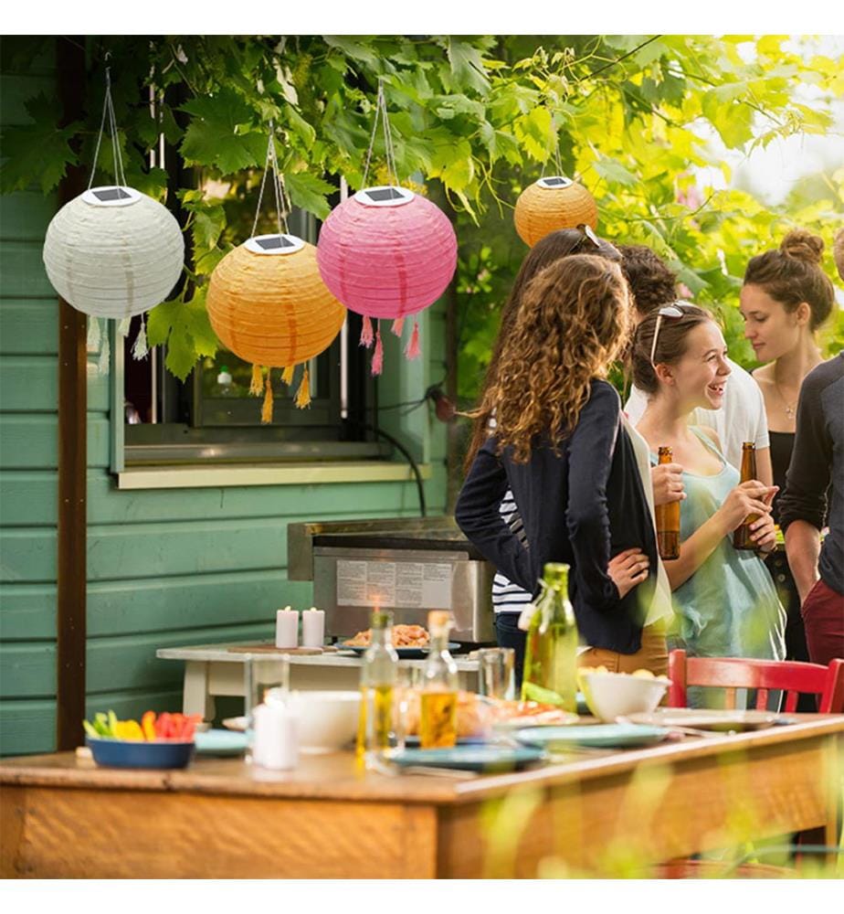 3er-Set Solarbetriebene LED-Hängelampen Shangri - 3 Farbtöne