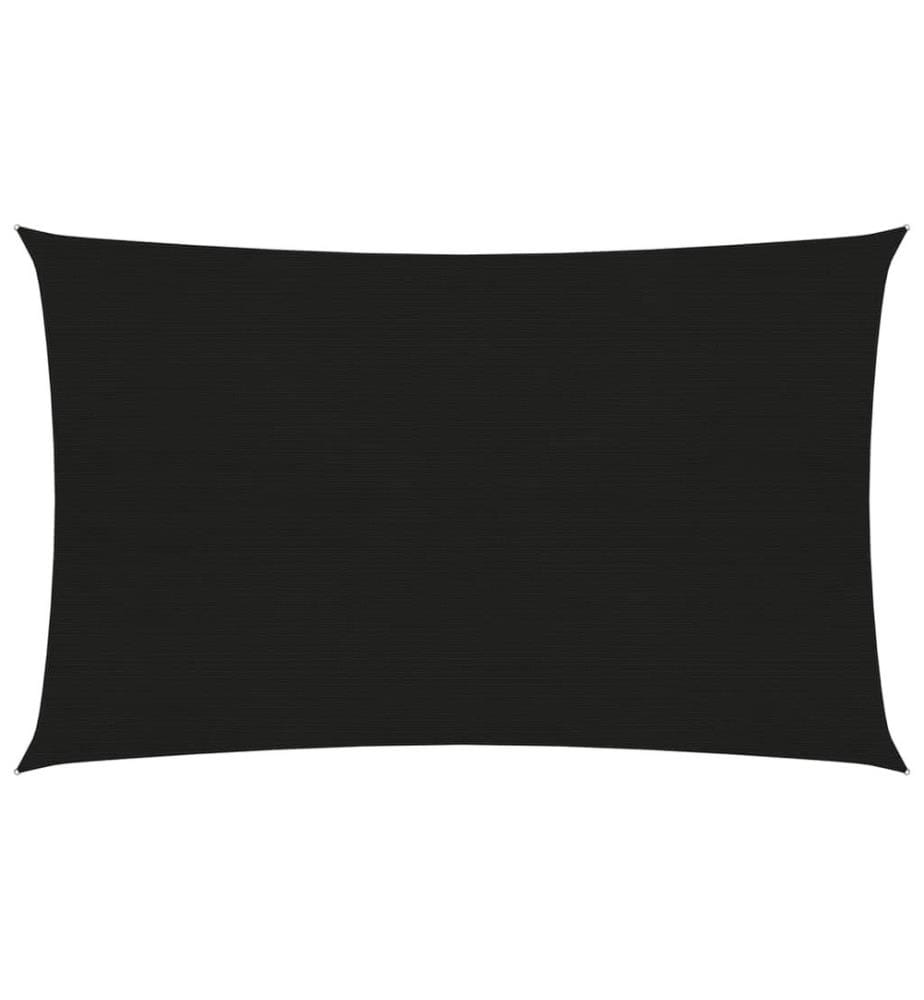 Sonnensegel 160 g/m² Schwarz 2x4 m HDPE