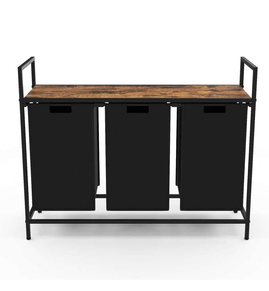 Panier à Linge Elize 114L 93 x 33 x 72 cm - Noir & Brun