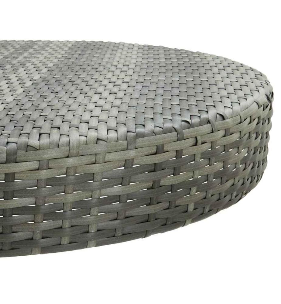 5-tlg. Gartenbar-Set mit Kissen Poly Rattan Grau