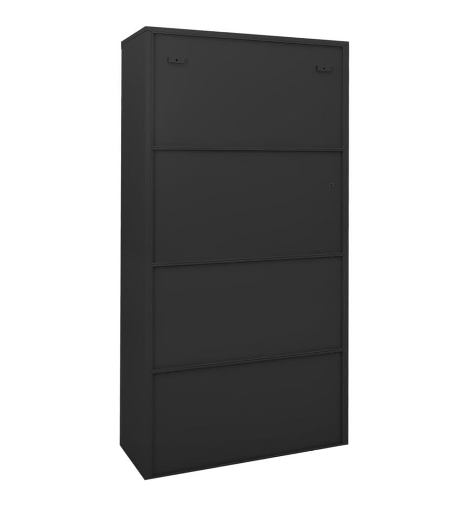 Büroschrank mit Schiebetür Anthrazit 90x40x180 cm Stahl