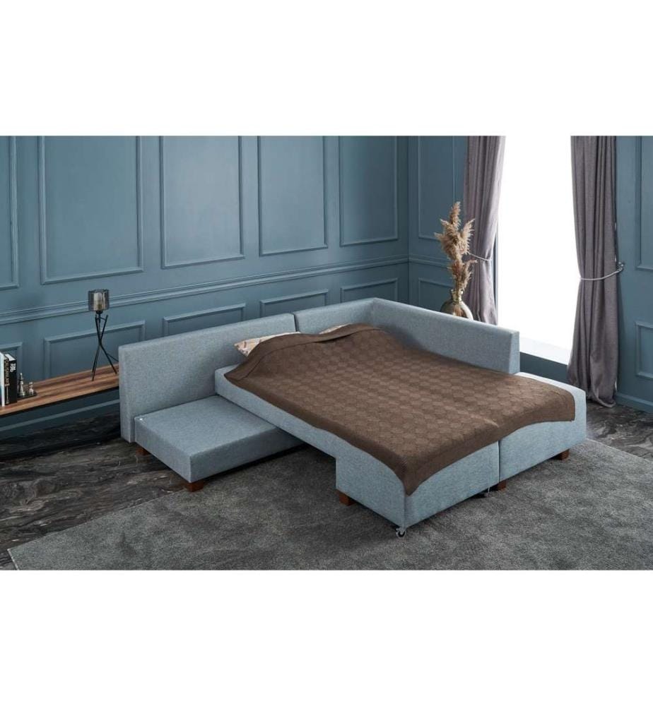 Ecksofa-Bett - Hellblau