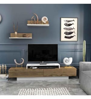 TV-Element, Eiche Weiss Oud, Melaminbeschichtete Spanplatte