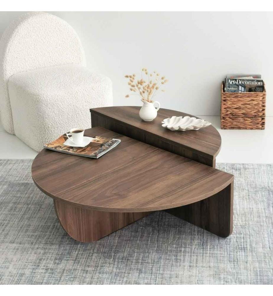 Couchtisch, Nussbaum, Melaminharzbeschichtete Spanplatte