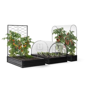 Carrés et serres de potager kit complet en métal - Noir