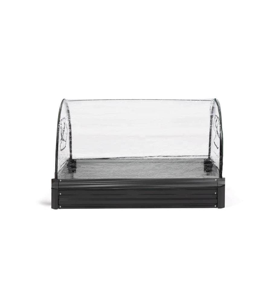 Gemüsegartenquadrate und Gewächshäuser Komplettset aus Metall - Schwarz