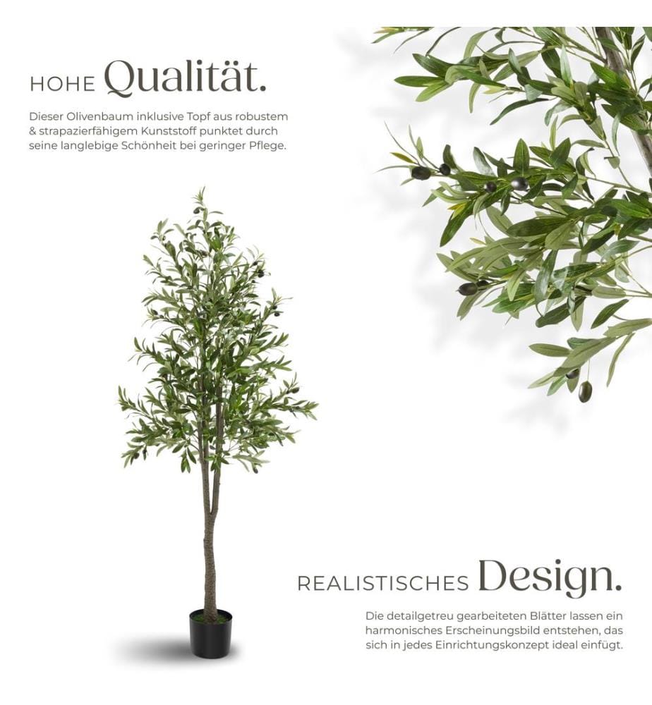 Albero di ulivo artificiale Oleand, texture realistica - 180 cm