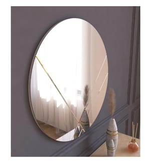 Miroir, blanc, MDF, miroir rond
