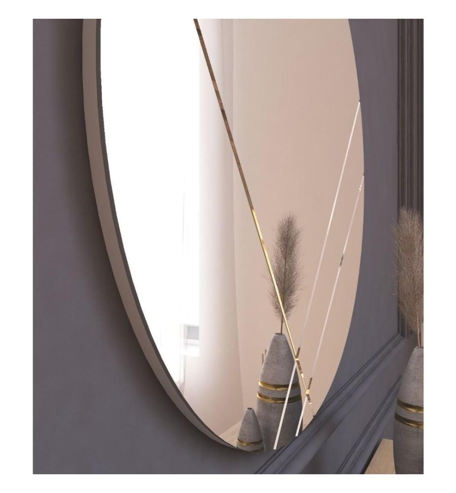 Miroir, blanc, MDF, miroir rond