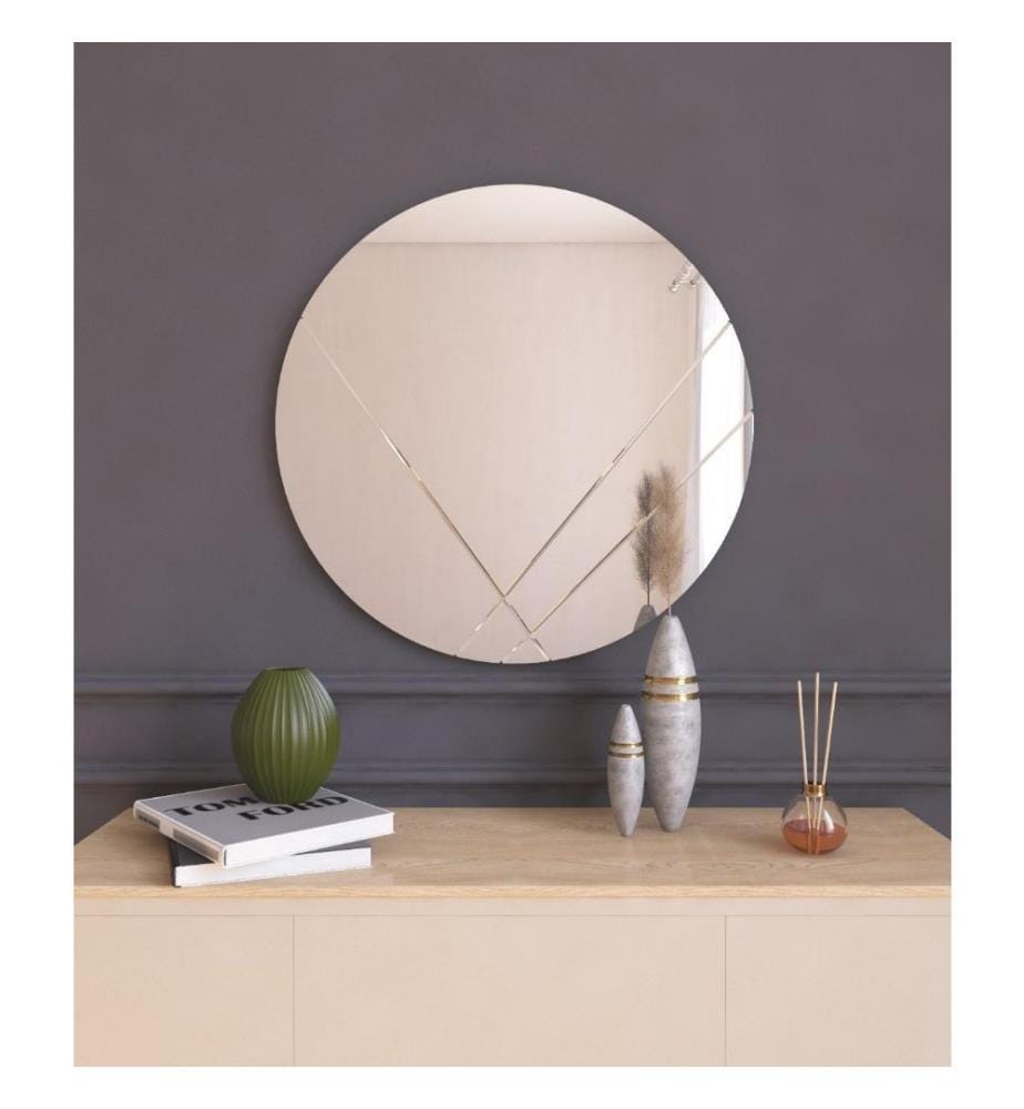 Miroir, blanc, MDF, miroir rond