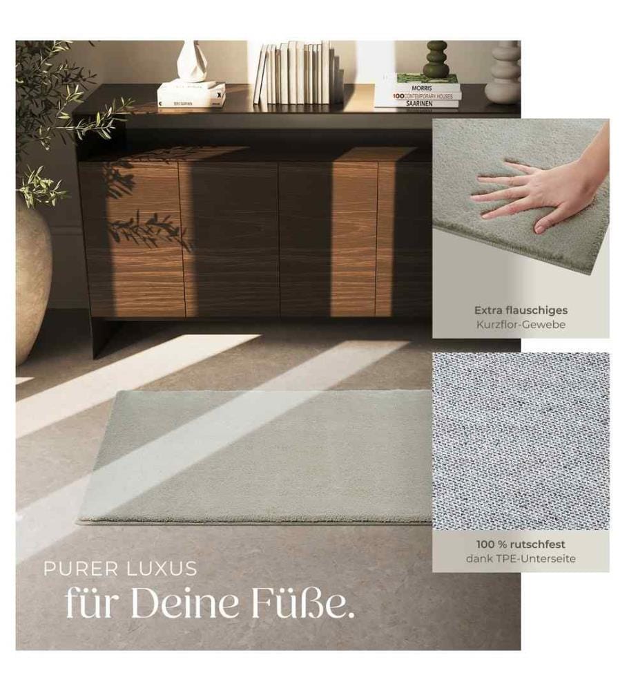 Kurzflorteppich Soft Zone - Sand, 80 x 150 cm