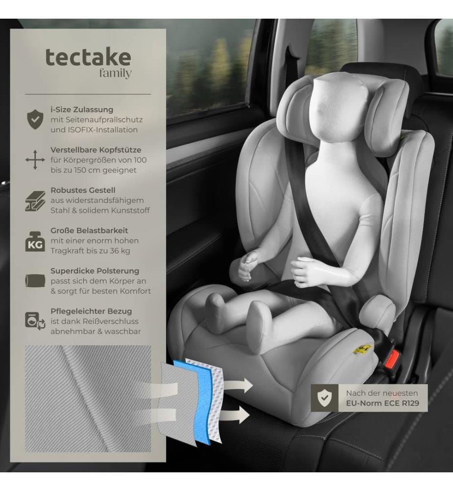 Siège auto LEVI i-Size avec base ISOFIX - gris clair