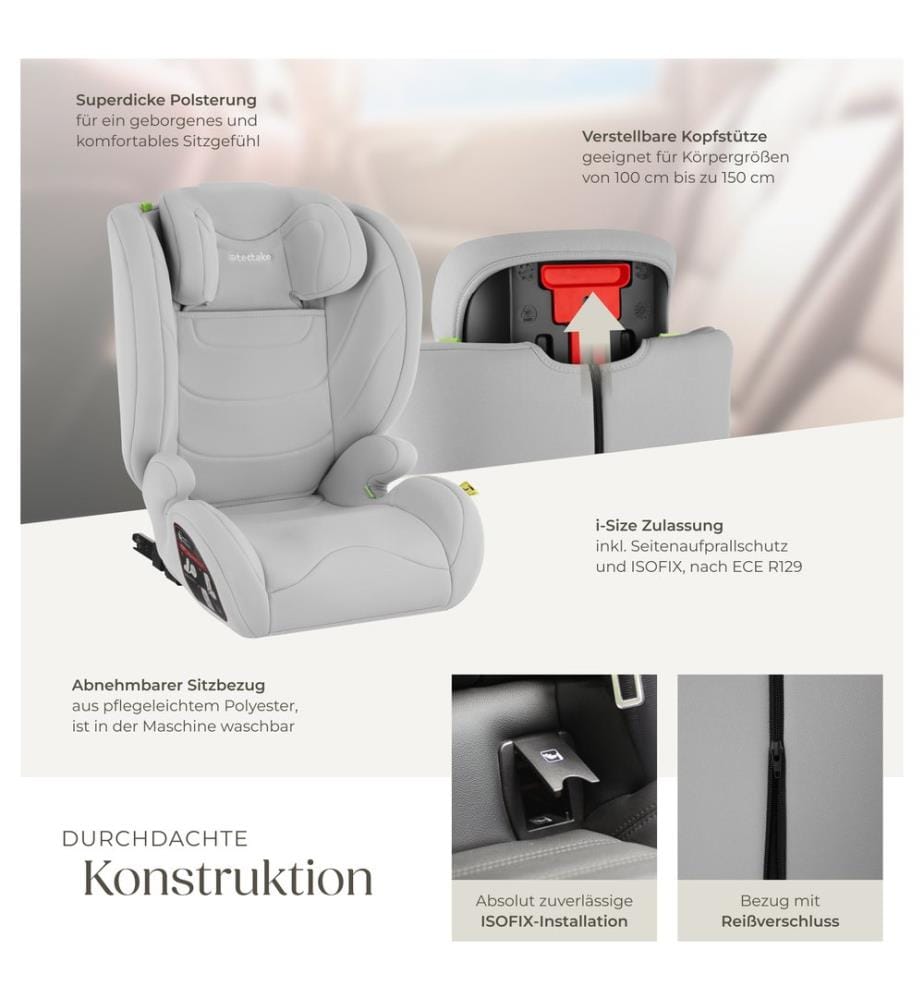 Siège auto LEVI i-Size avec base ISOFIX - gris clair