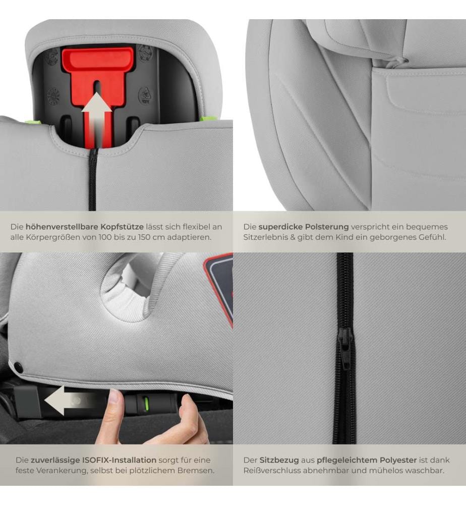 Siège auto LEVI i-Size avec base ISOFIX - gris clair