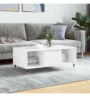 Couchtisch Hochglanz-Weiss 90x50x36,5 cm Holzwerkstoff