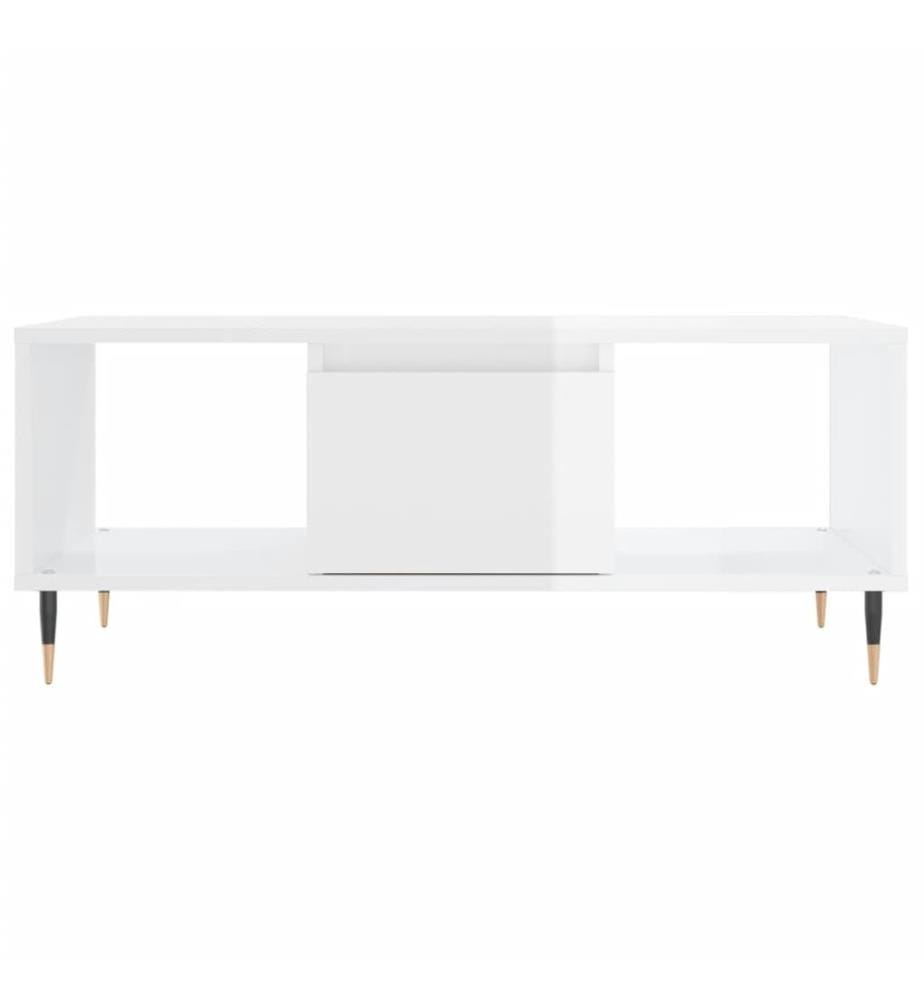 Couchtisch Hochglanz-Weiss 90x50x36,5 cm Holzwerkstoff