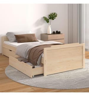 Cadre de lit sans matelas bois de pin massif 90x200 cm