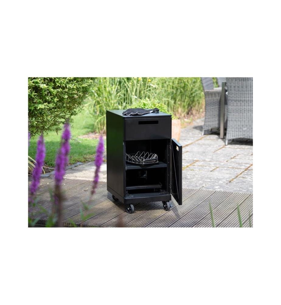 Grillschrank HEAT mit Rollen – Schwarz