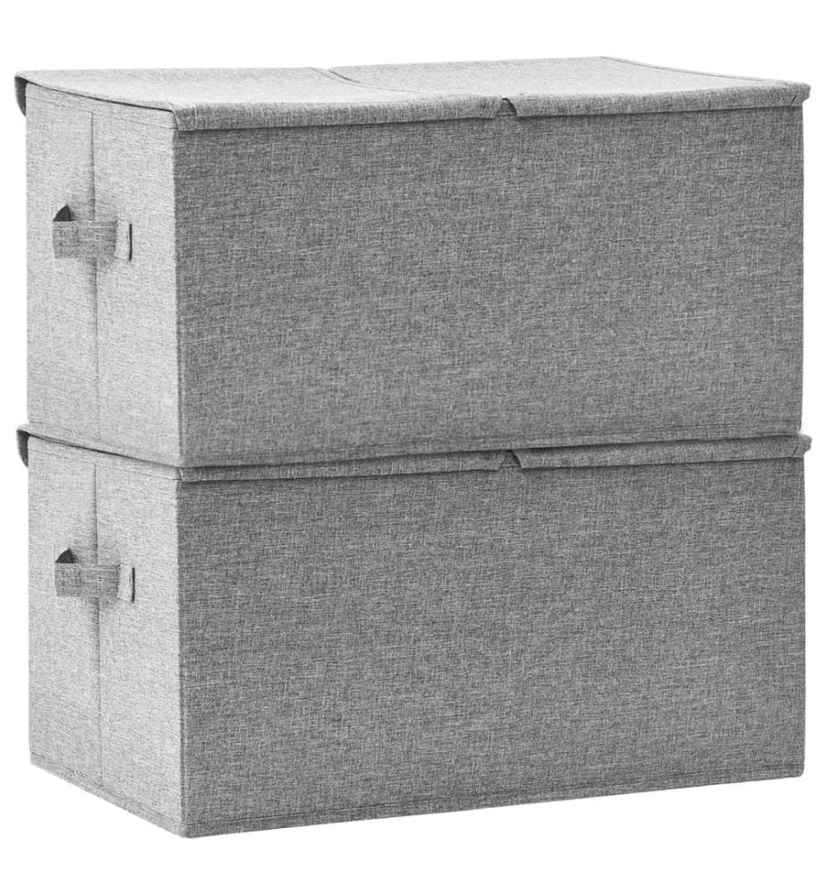 Aufbewahrungsboxen 2 Stk. Stoff 50x30x25 cm Grau
