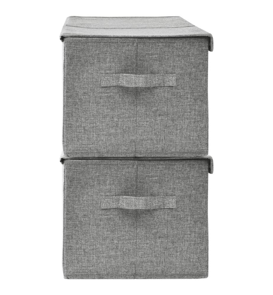 Aufbewahrungsboxen 2 Stk. Stoff 50x30x25 cm Grau