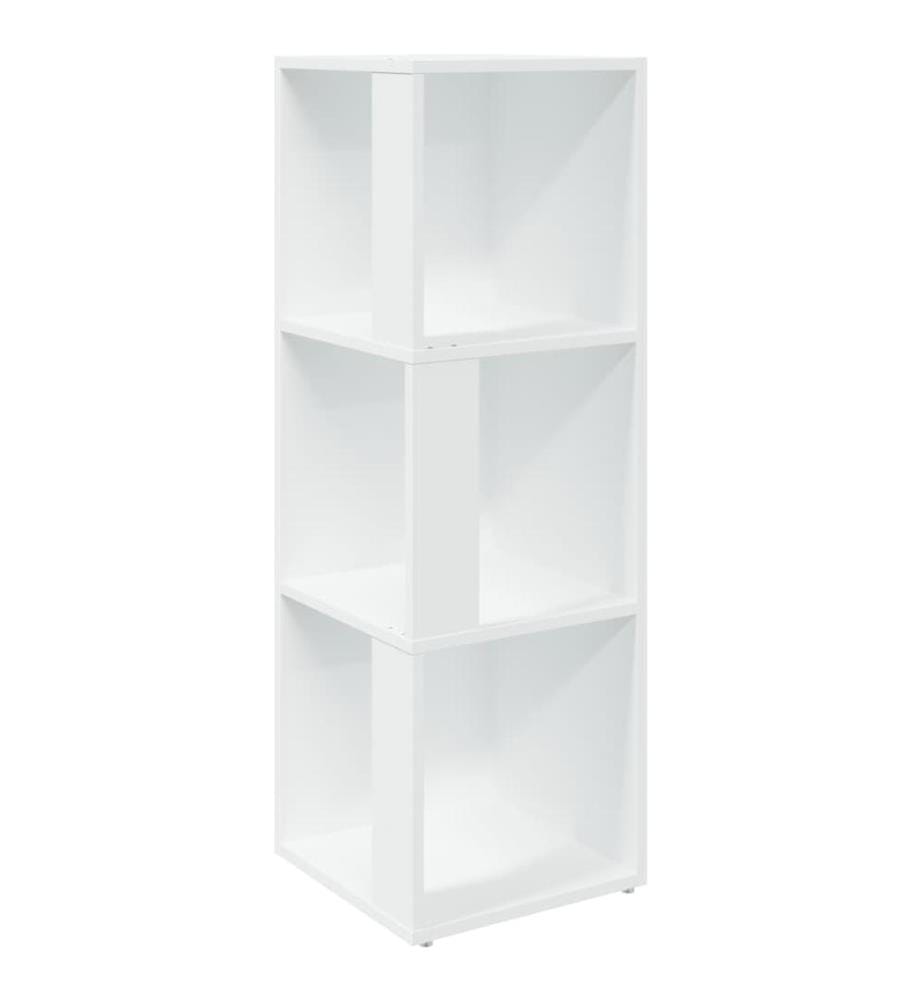 Eckregal Weiss 33x33x100 cm Holzwerkstoff