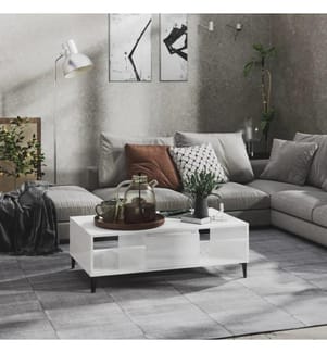 Couchtisch Hochglanz-Weiss 103,5x60x35 cm Holzwerkstoff