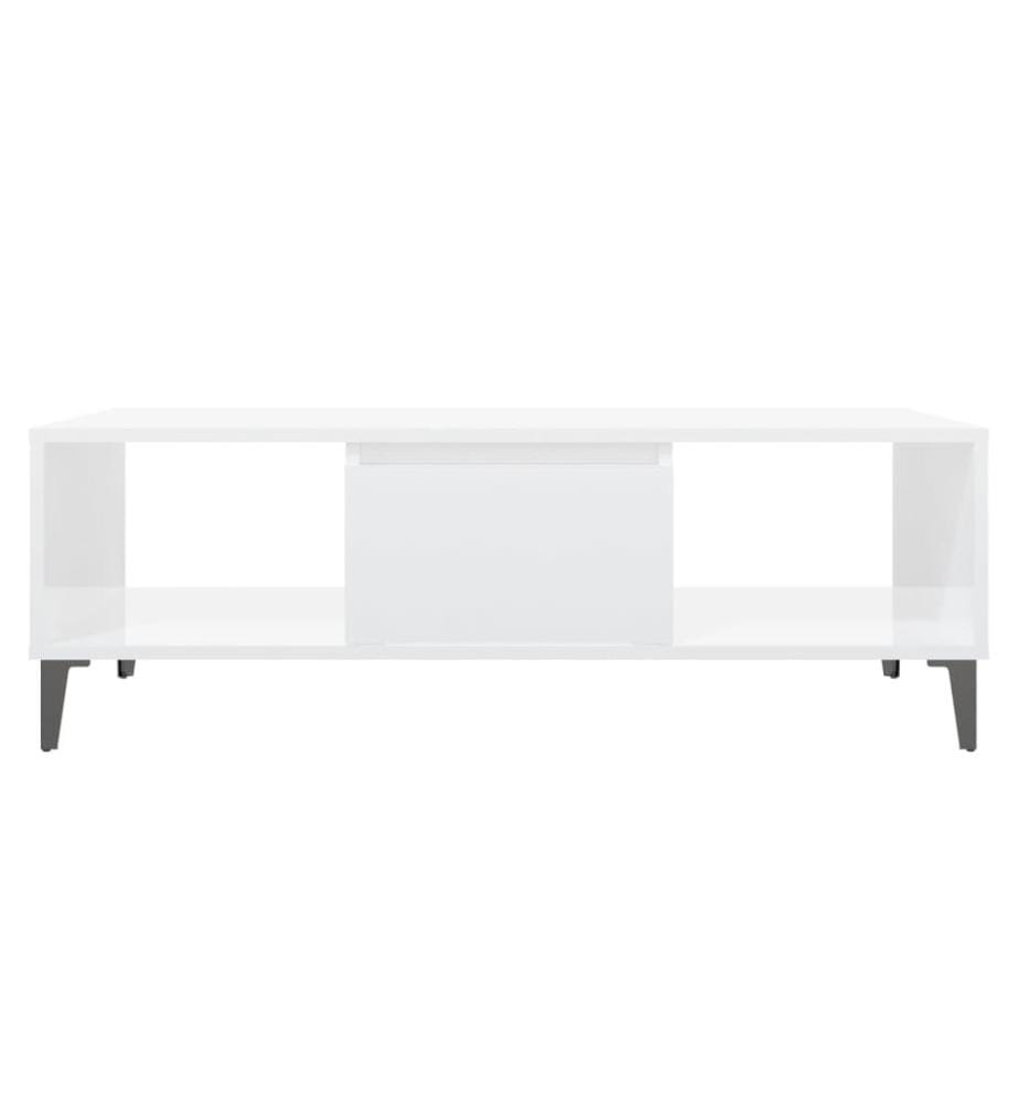Couchtisch Hochglanz-Weiss 103,5x60x35 cm Holzwerkstoff