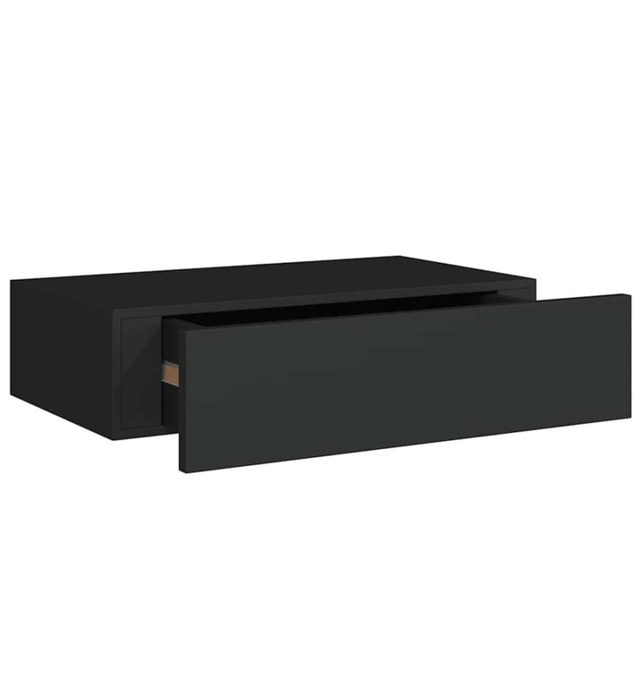 Wandregale mit Schubladen 2 Stk. Schwarz 40x23,5x10 cm MDF