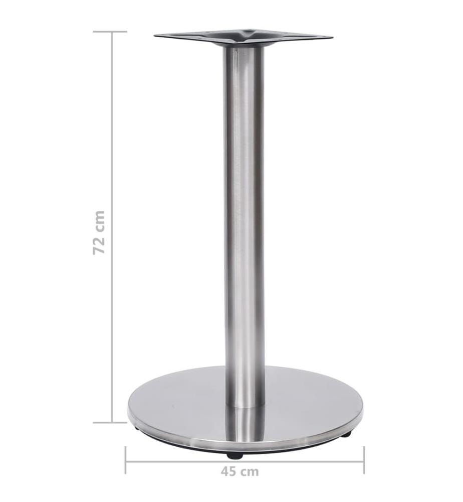 Pied de table de bistro argenté Ø45x72 cm acier inoxydable