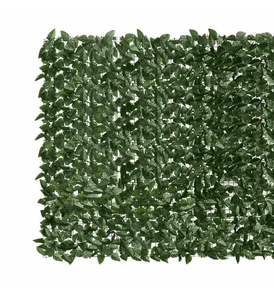 Écran de balcon avec feuilles vert foncé 500x150 cm