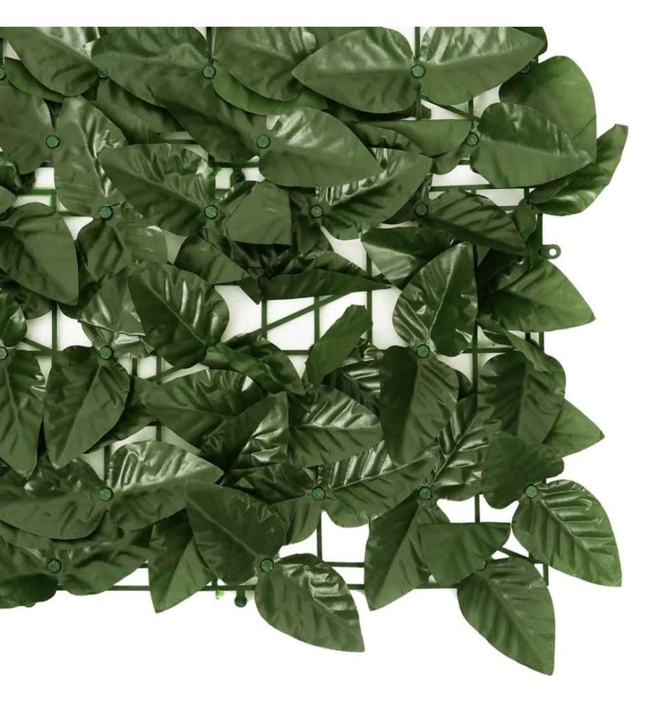 Écran de balcon avec feuilles vert foncé 500x150 cm