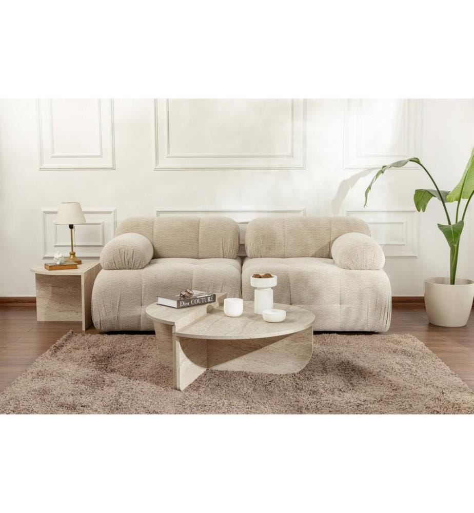 Couchtisch Orion - Travertin und Marmor