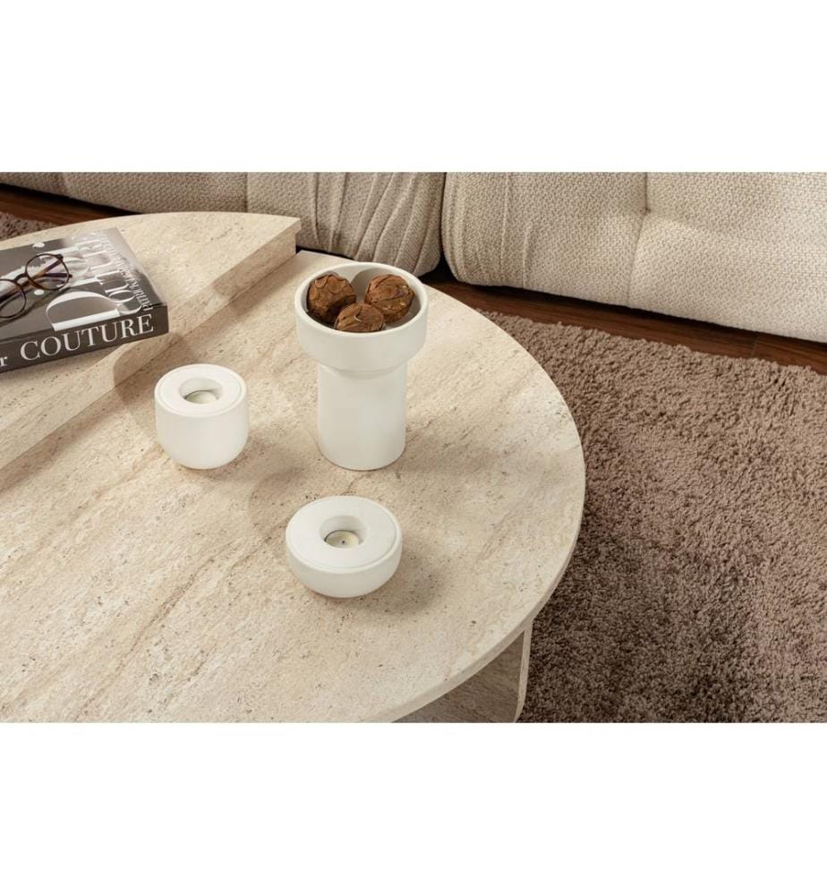 Couchtisch Orion - Travertin und Marmor