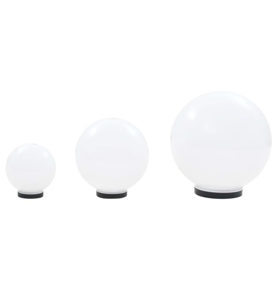 LED-Gartenleuchten-Set 3-tlg. Kugelförmig 20/30/40 cm PMMA