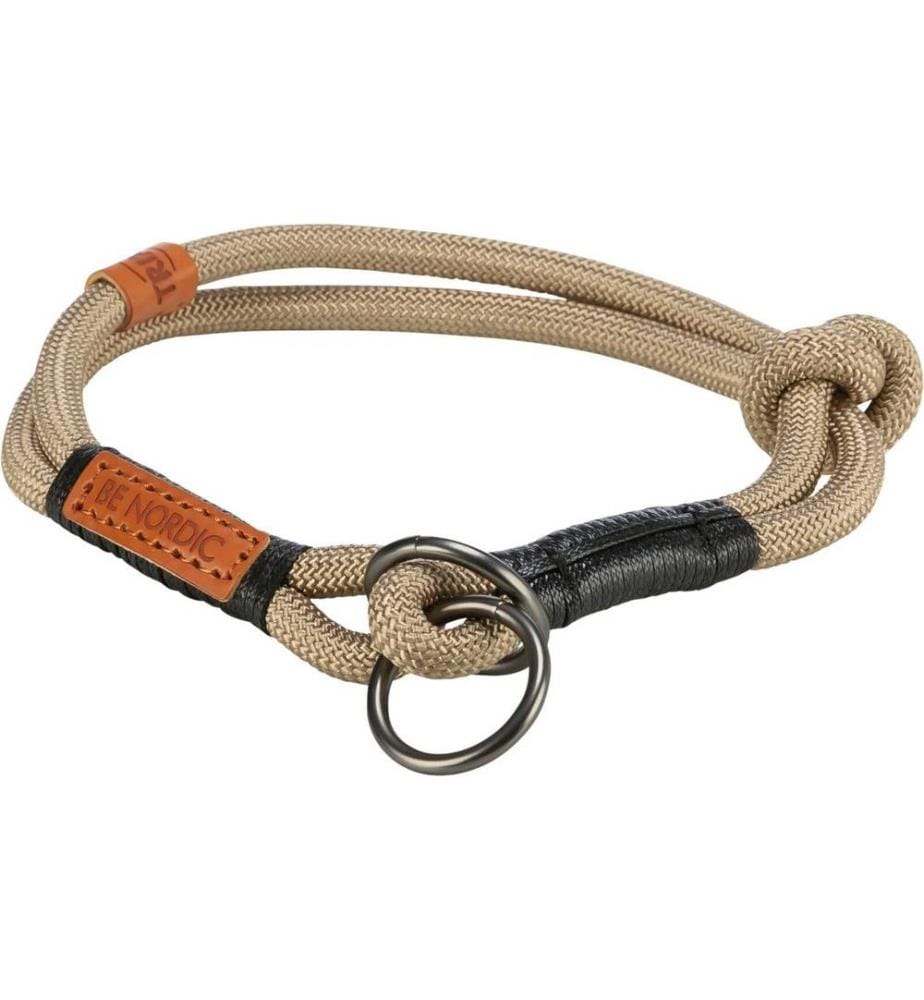 TRIXIE - BE NORDIC Zug-Stopp-Halsband S – M, 40 cm, Sand/Schwarz