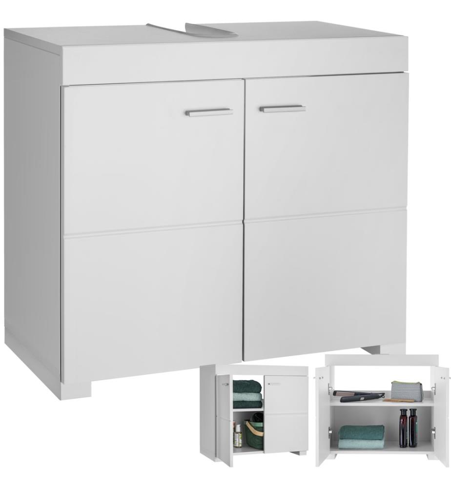 Waschbeckenunterschrank Idris, 2 Fächer, Belastbarkeit 35 kg - weiss