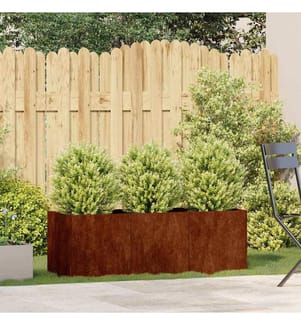 Jardinière rouillé 120x40x40 cm acier inoxydable