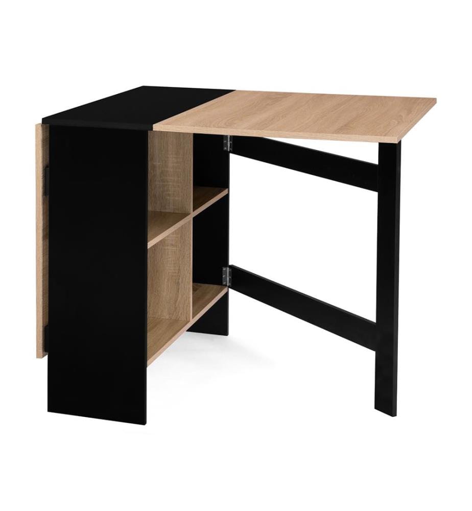 Klappbarer Konsolen-Esstisch Edi - 80x150/35,5x75cm - Braun und Schwarz