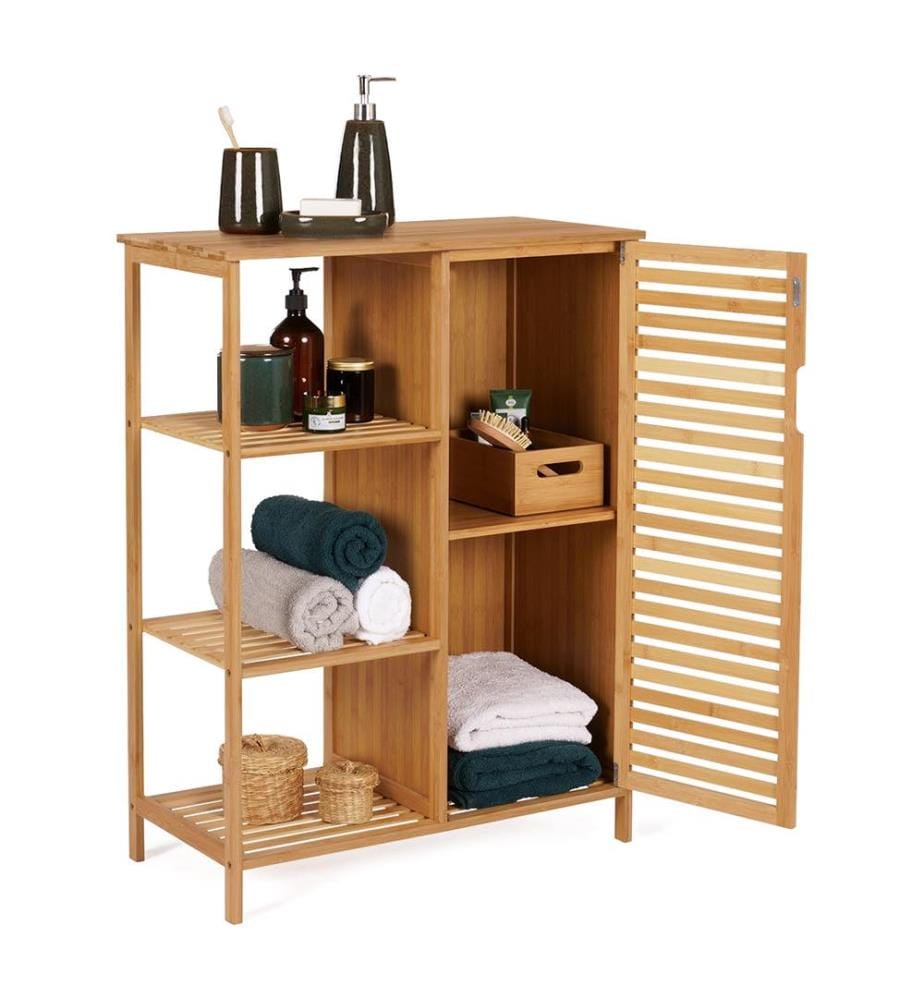 Badezimmermöbel Maya 1 Tür aus Bambus - 66x33x87cm - Braun