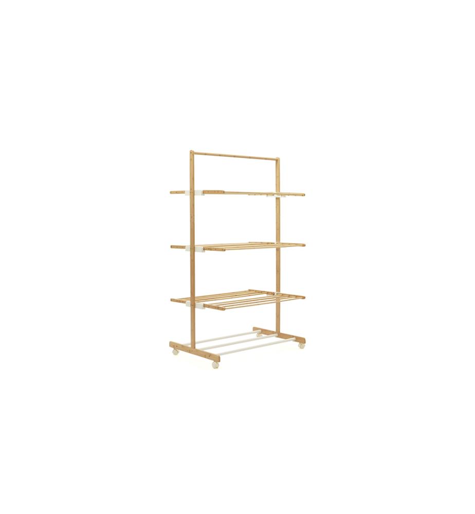 Zusammenklappbarer 3-stufiger Bambus-Trockner 85 x 65 x 150 cm - Holz