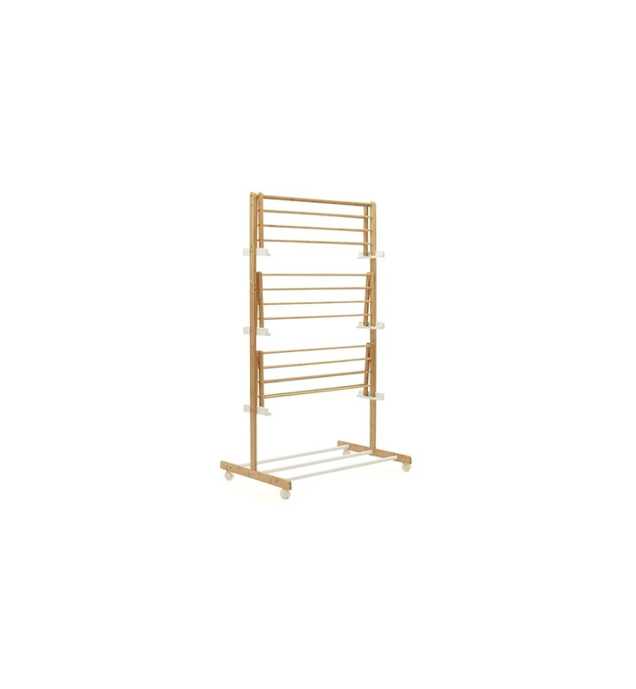 Zusammenklappbarer 3-stufiger Bambus-Trockner 85 x 65 x 150 cm - Holz