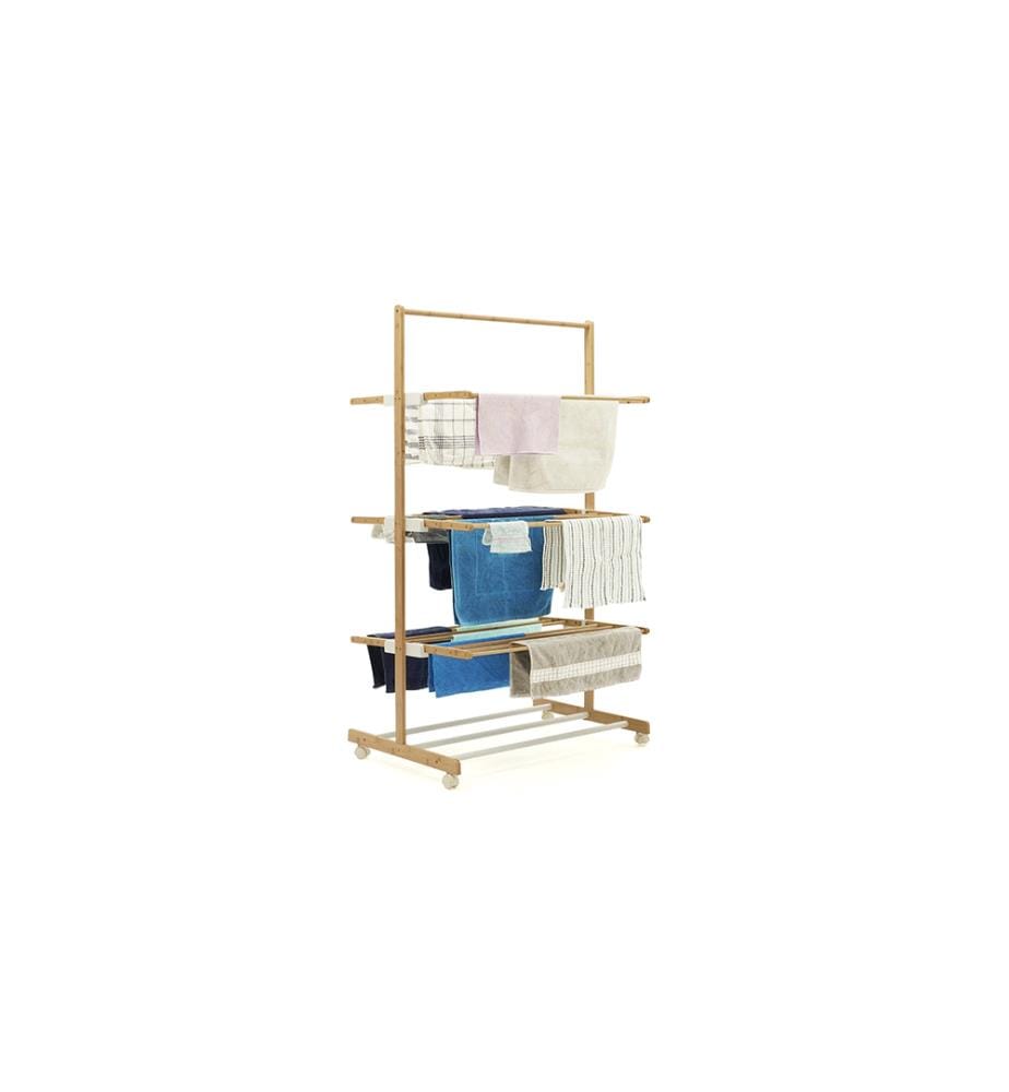 Zusammenklappbarer 3-stufiger Bambus-Trockner 85 x 65 x 150 cm - Holz