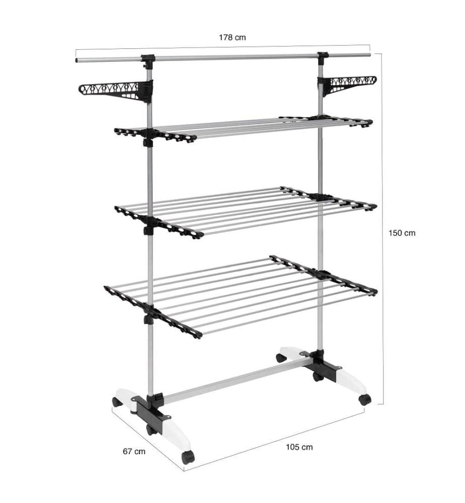 Optima Trockner 3 Ebenen - Schwarz, Grau und Weiss