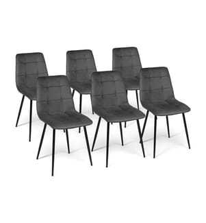 Set di 6 Sedie Linda 46 x 55 x 88 cm - Grigio Scuro